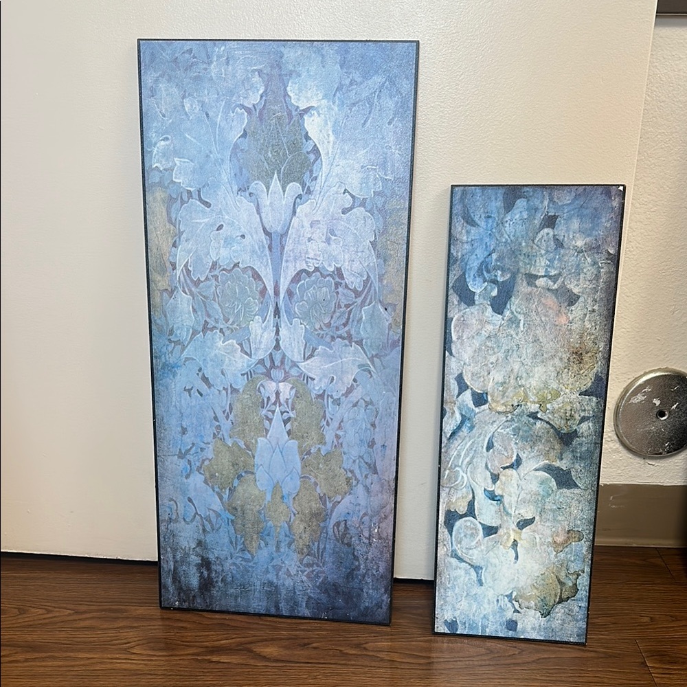 Abstract Blue and Gray Wall Art Set